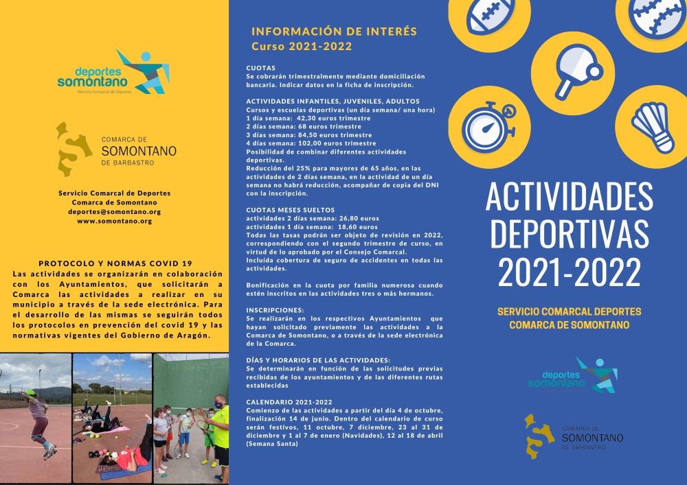 Imagen: Programa actividades deportivas 2021-2022